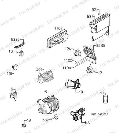 Взрыв-схема посудомоечной машины Zanussi ZDT15002FA - Схема узла Electrical equipment 268